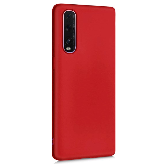 Microsonic Matte Silicone Oppo Find X2 Kılıf Kırmızı 2