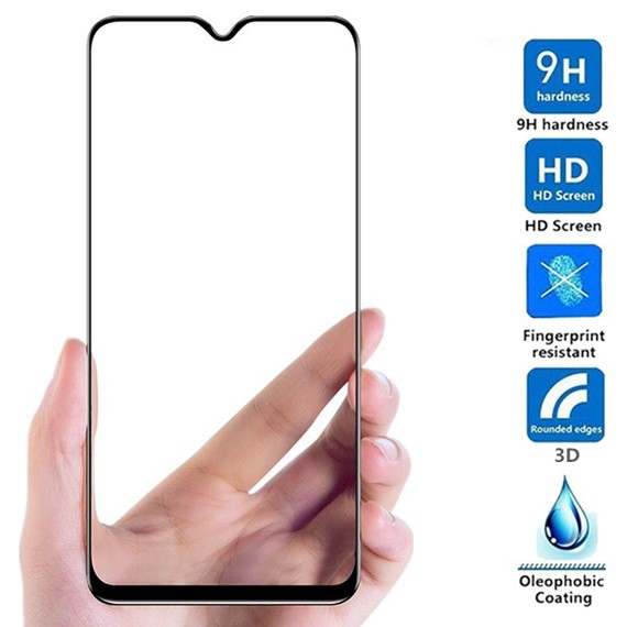 Microsonic Oppo RX17 Neo Tam Kaplayan Temperli Cam Ekran koruyucu Siyah 4