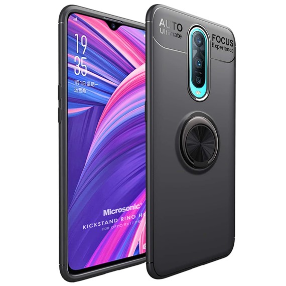 Microsonic Oppo RX17 Pro Kılıf Kickstand Ring Holder Siyah 1