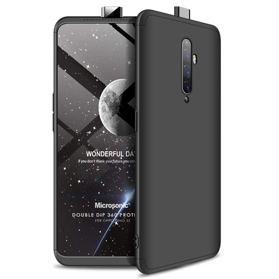 Microsonic Oppo Reno 2Z Kılıf Double Dip 360 Protective Siyah 1