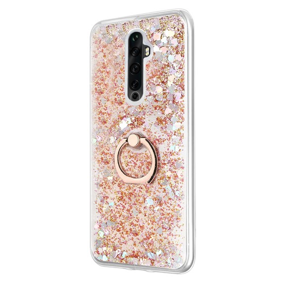 Microsonic Oppo Reno 2Z Kılıf Glitter Liquid Holder Gold 2