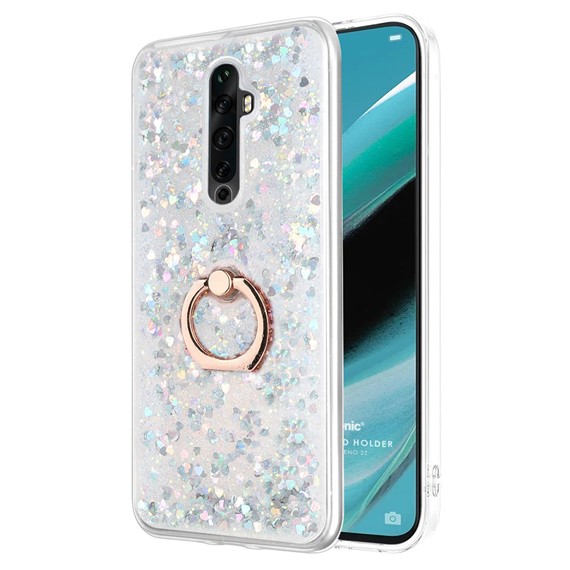 Microsonic Oppo Reno 2Z Kılıf Glitter Liquid Holder Gümüş 1