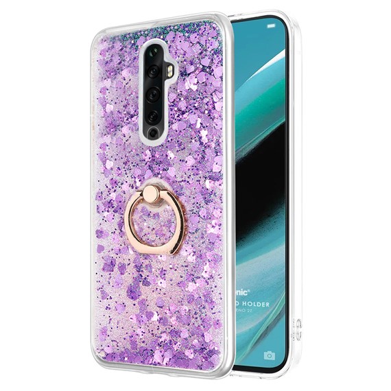 Microsonic Oppo Reno 2Z Kılıf Glitter Liquid Holder Mor 1