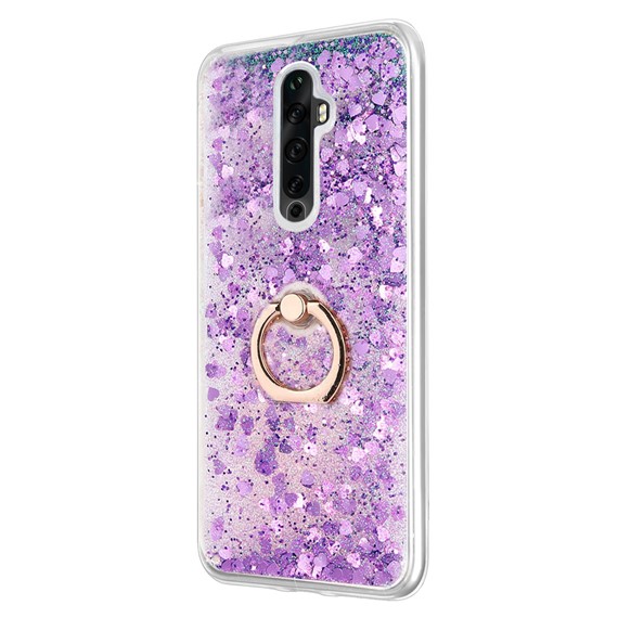 Microsonic Oppo Reno 2Z Kılıf Glitter Liquid Holder Mor 2