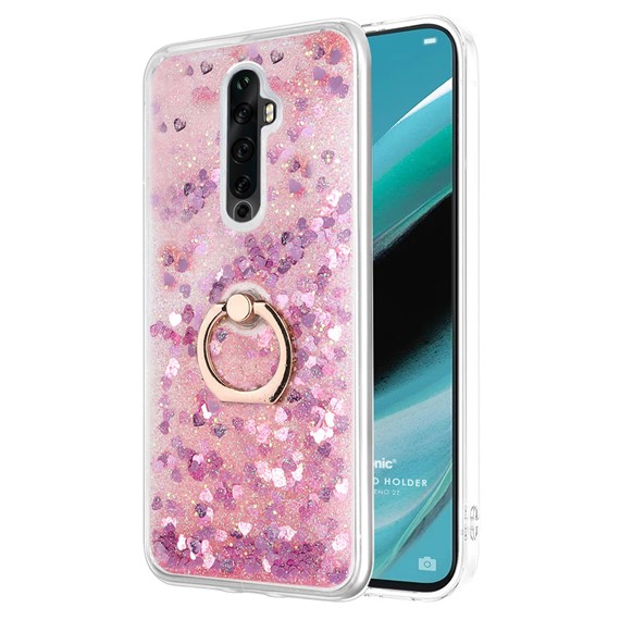 Microsonic Oppo Reno 2Z Kılıf Glitter Liquid Holder Pembe 1