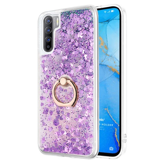 Microsonic Oppo Reno 3 Kılıf Glitter Liquid Holder Mor 1