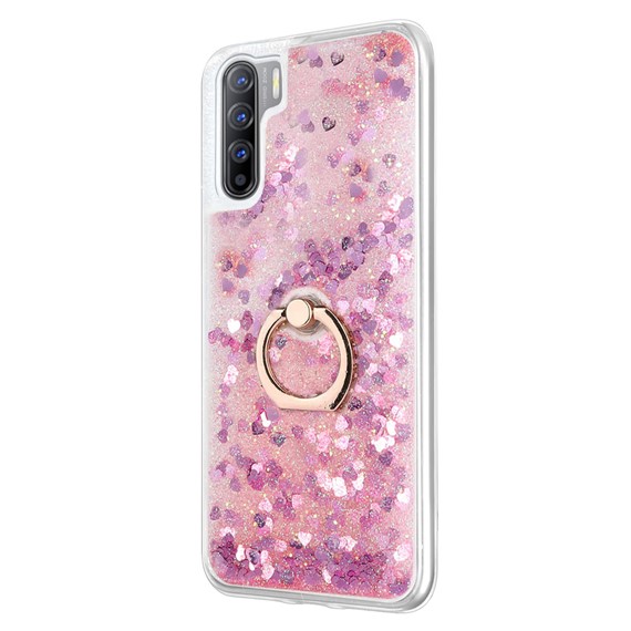 Microsonic Oppo Reno 3 Kılıf Glitter Liquid Holder Pembe 2