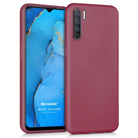 Microsonic Matte Silicone Oppo Reno 3 Kılıf Mor 1