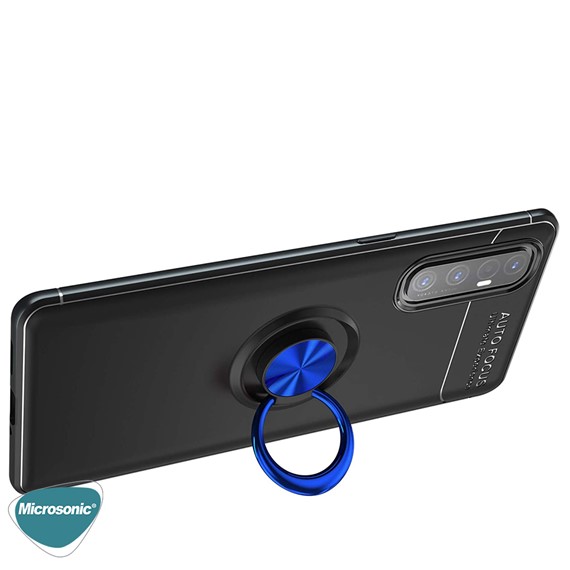 Microsonic Oppo Reno 3 Pro Kılıf Kickstand Ring Holder Kırmızı 3