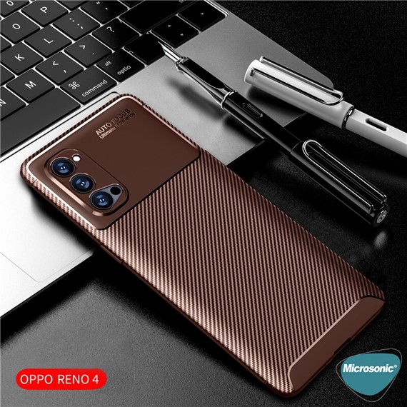 Microsonic Oppo Reno 4 Kılıf Legion Series Kahverengi 3