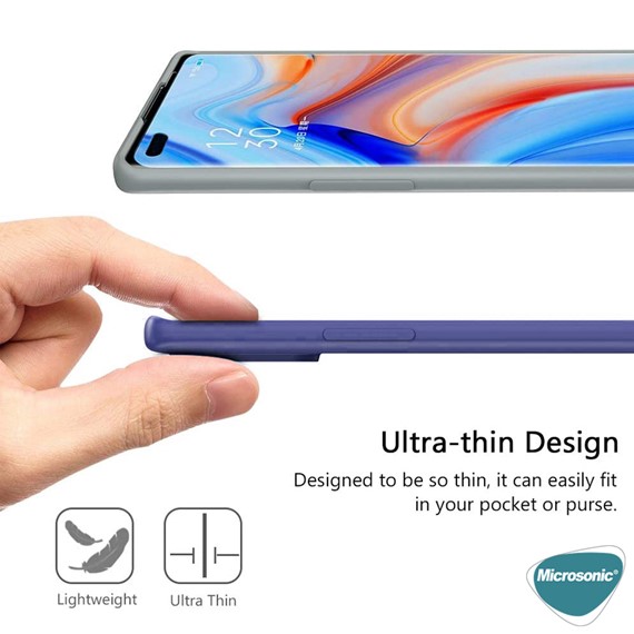 Microsonic Matte Silicone Oppo Reno 4 Kılıf Siyah 5