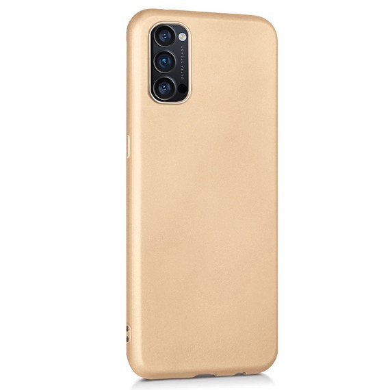 Microsonic Matte Silicone Oppo Reno 4 Kılıf Gold 2