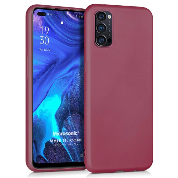 Microsonic Matte Silicone Oppo Reno 4 Kılıf Mor 1