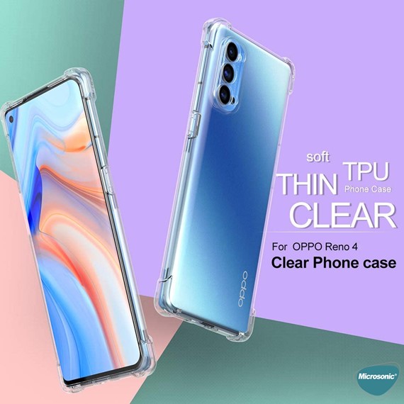 Microsonic Oppo Reno 4 Kılıf Shock Absorbing Şeffaf 5