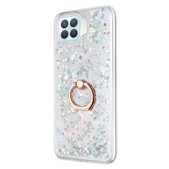 Microsonic Oppo Reno 4 Lite Kılıf Glitter Liquid Holder Gümüş 2