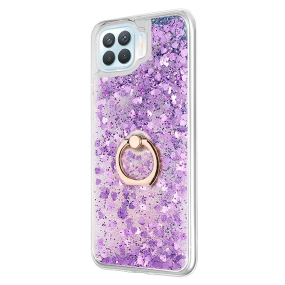 Microsonic Oppo Reno 4 Lite Kılıf Glitter Liquid Holder Mor 2