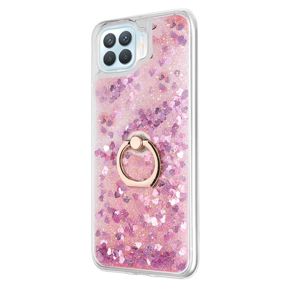 Microsonic Oppo Reno 4 Lite Kılıf Glitter Liquid Holder Pembe 2