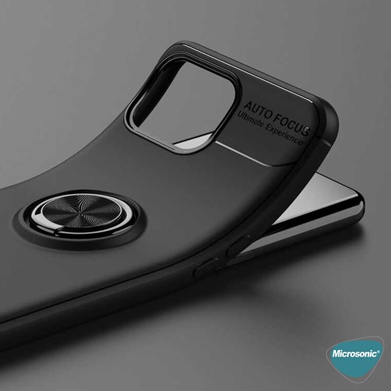 Microsonic Oppo Reno 4 Lite Kılıf Kickstand Ring Holder Kırmızı 3