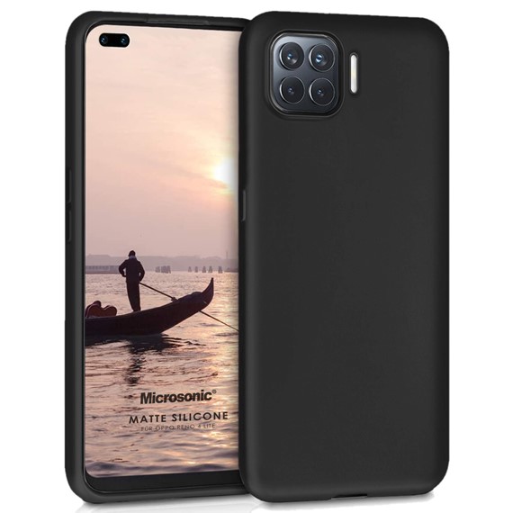 Microsonic Matte Silicone Oppo Reno 4 Lite Kılıf Siyah 1
