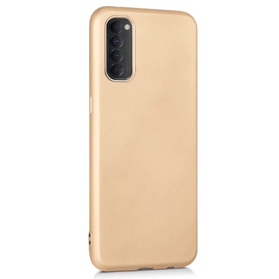 Microsonic Matte Silicone Oppo Reno 4 Pro Kılıf Gold 2