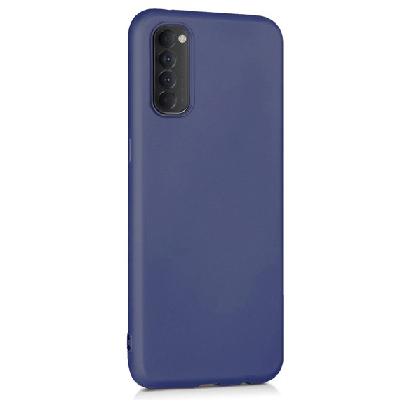 Microsonic Matte Silicone Oppo Reno 4 Pro Kılıf Lacivert 2