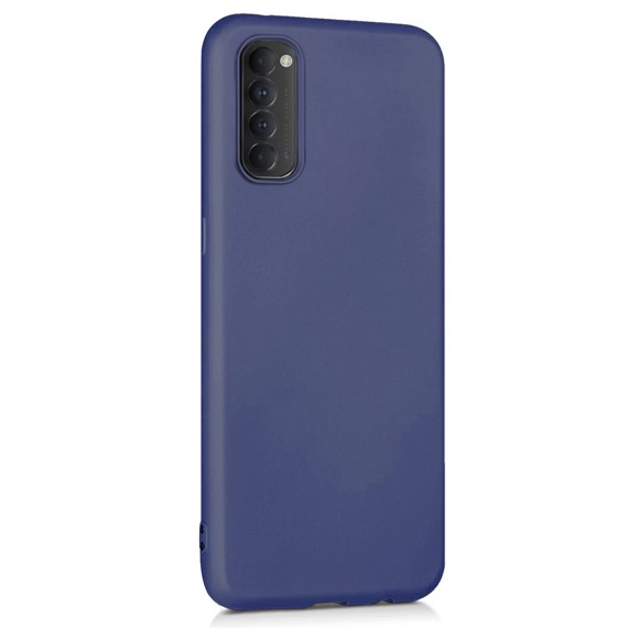 Microsonic Matte Silicone Oppo Reno 4 Pro Kılıf Lacivert 2