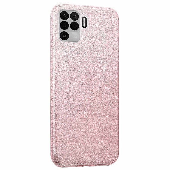 Microsonic Oppo Reno 5 Lite Kılıf Sparkle Shiny Rose Gold 2