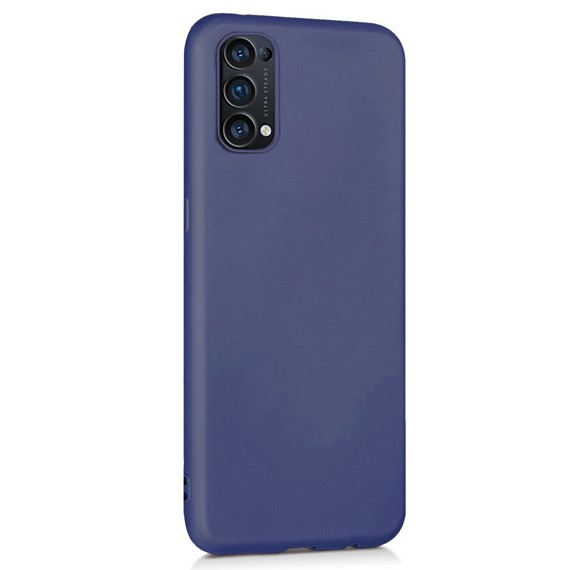 Microsonic Matte Silicone Oppo Reno 5 5G Kılıf Lacivert 2