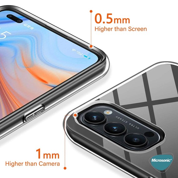 Microsonic Oppo Reno 5 Pro 5G Kılıf Transparent Soft Beyaz 4