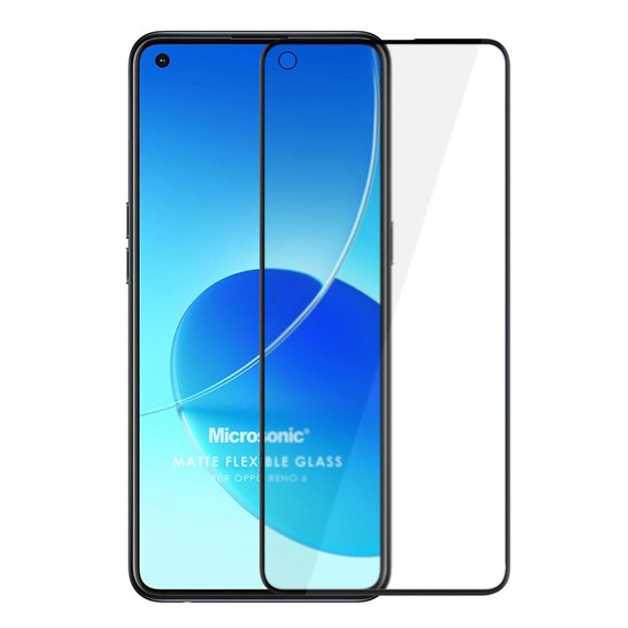 Microsonic Oppo Reno 6 4G Seramik Matte Flexible Ekran Koruyucu Siyah 2