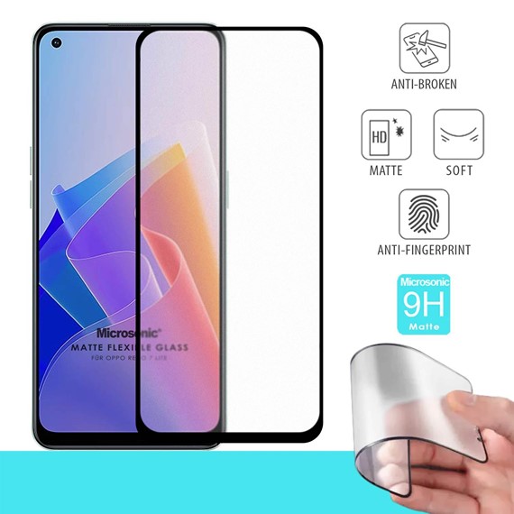 Microsonic Oppo Reno 7 Lite Seramik Matte Flexible Ekran Koruyucu Siyah 1