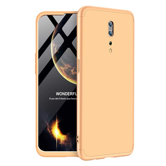 Microsonic Oppo Reno Z Kılıf Double Dip 360 Protective Gold 1