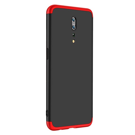 Microsonic Oppo Reno Z Kılıf Double Dip 360 Protective Siyah Kırmızı 2