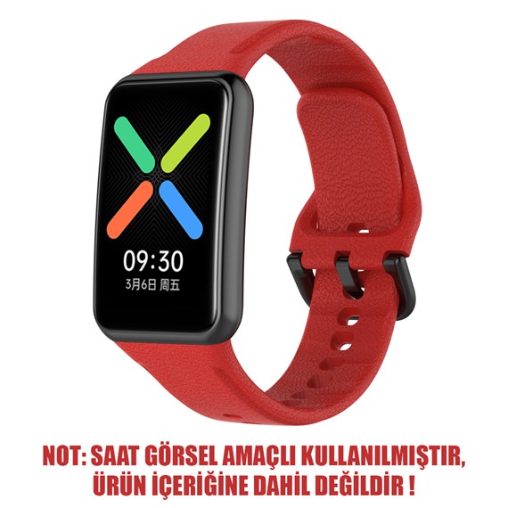 Microsonic Oppo Watch Free Kordon Silicone Sport Band Kırmızı 2