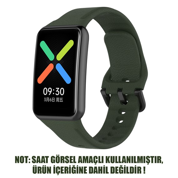 Microsonic Oppo Watch Free Kordon Silicone Sport Band Koyu Yeşil 2