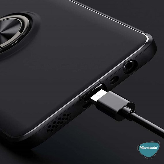 Microsonic Oppo A74 4G Kılıf Kickstand Ring Holder Kırmızı 3