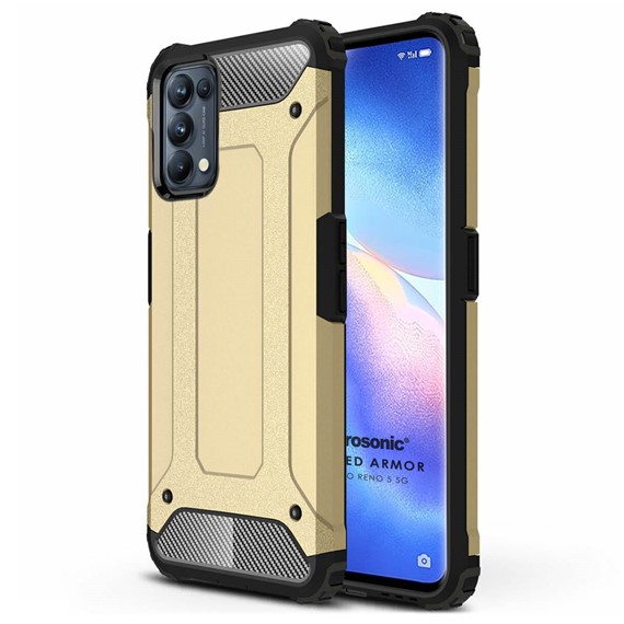 Microsonic Oppo Reno 5 5G Kılıf Rugged Armor Gold 1