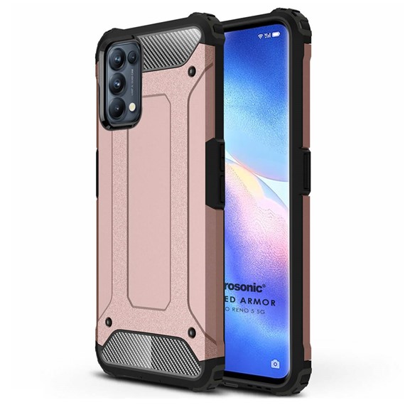 Microsonic Oppo Reno 5 5G Kılıf Rugged Armor Rose Gold 1