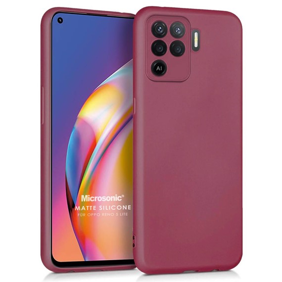 Microsonic Matte Silicone Oppo Reno 5 Lite Kılıf Mor 1