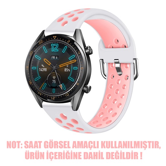 Microsonic Realme Watch S Pro Rainbow Sport Band Kordon Beyaz Açık Pembe 2