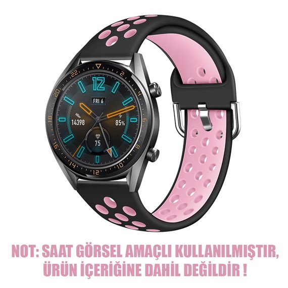 Microsonic Xiaomi Mi Watch Rainbow Sport Band Kordon Siyah Pembe 2