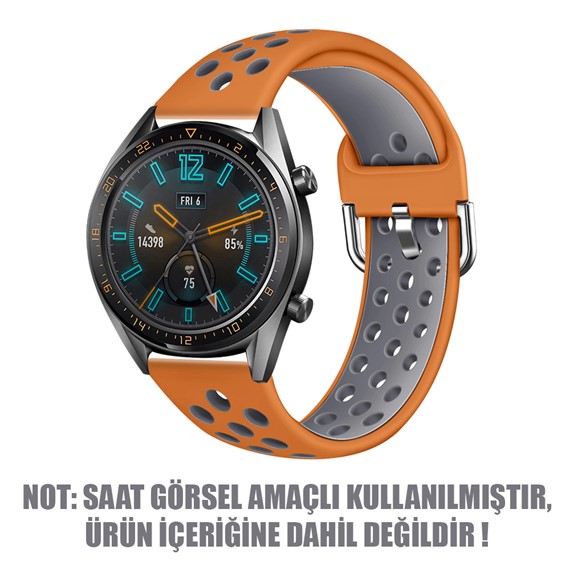 Microsonic Xiaomi Mi Watch Rainbow Sport Band Kordon Turuncu Koyu Gri 2