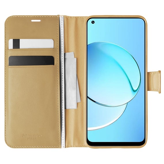 Microsonic Realme 10 4G Kılıf Delux Leather Wallet Gold 1