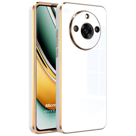 Microsonic Realme 11 Pro Kılıf Olive Plated Beyaz 1