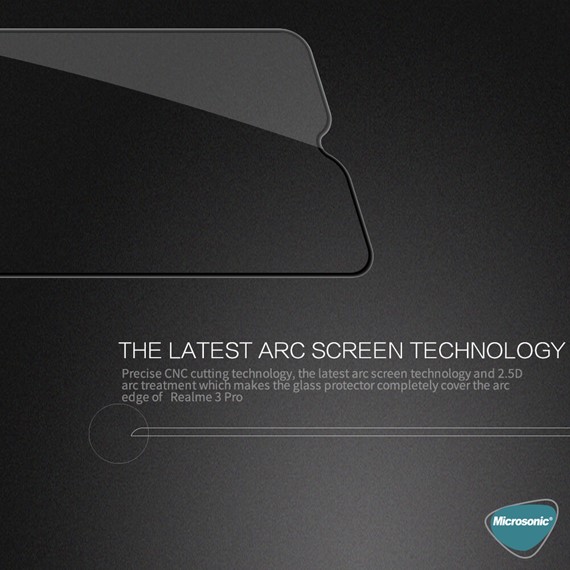 Microsonic Realme 3 Pro Tam Kaplayan Temperli Cam Ekran Koruyucu Siyah 2