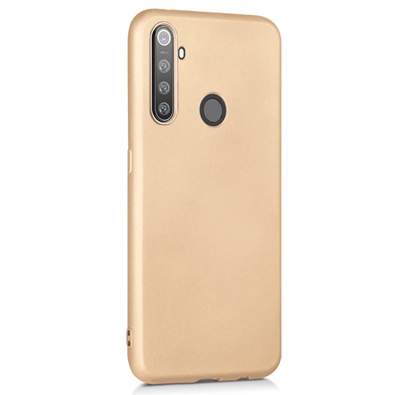 Microsonic Matte Silicone Realme 5 Pro Kılıf Gold 2