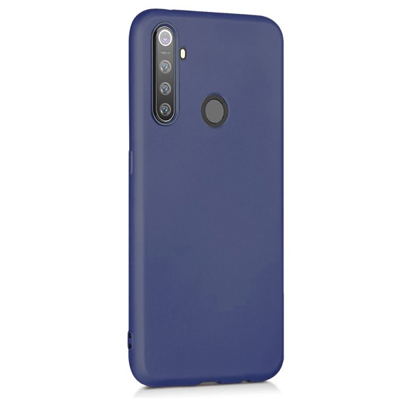 Microsonic Matte Silicone Realme 5 Pro Kılıf Lacivert 2