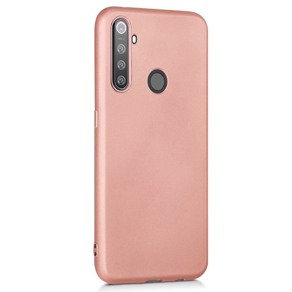 Microsonic Matte Silicone Realme 5 Pro Kılıf Rose Gold 2