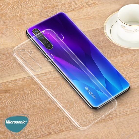 Microsonic Realme 5 Pro Kılıf Transparent Soft Beyaz 3