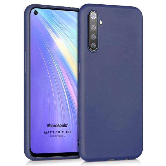 Microsonic Matte Silicone Realme 6 Kılıf Lacivert 1